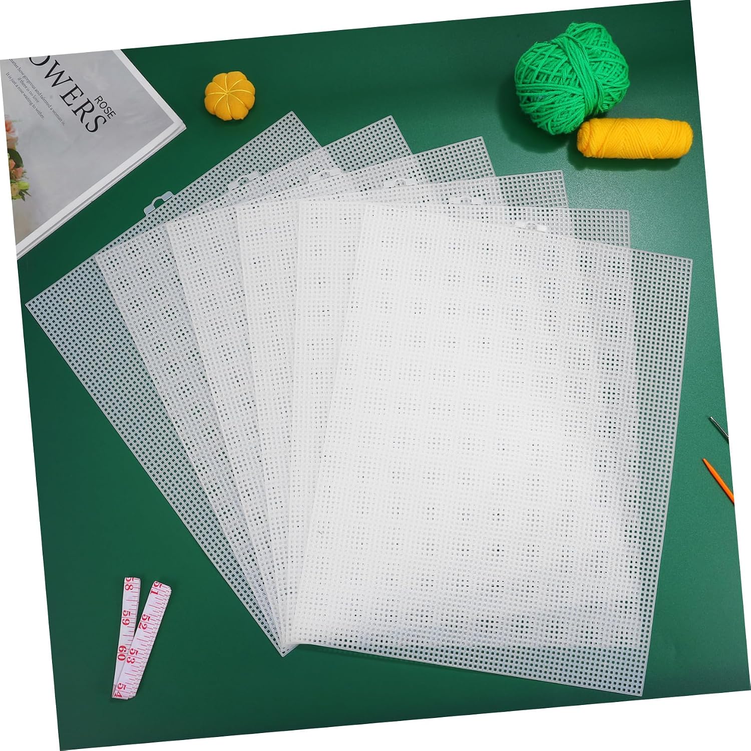 VILLFUL Hard Mesh Fabric Sheets 6pcs Plastic Canvas for Crochet and Knitting Patterns