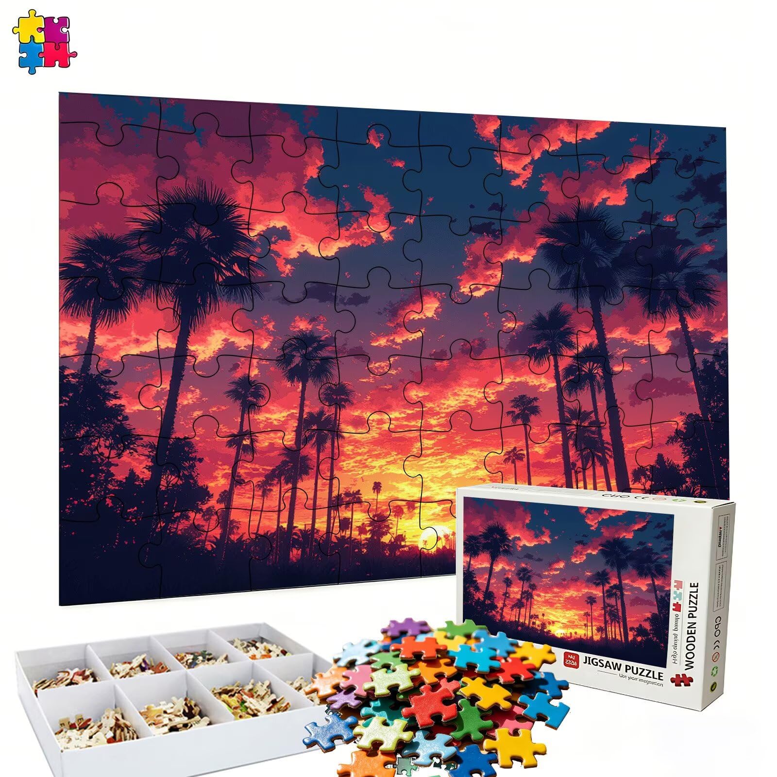 Puzzle 6000 elementów, drzewo zachodu słońca 6000 elementów dorośli i dzieci, wysokiej jakości artystyczna łamigłówka, 179,5x105,5 cm Klasyczna gra puzzli dla dorosłych, prezent dla kobiety/mężczyzny