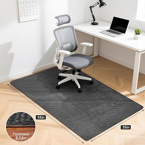Vista 13 de SHAREWIN Tapete negro para silla de oficina, tapetes duraderos para sillas de escritorio para suelos de madera dura y azulejos, debajo de las sillas