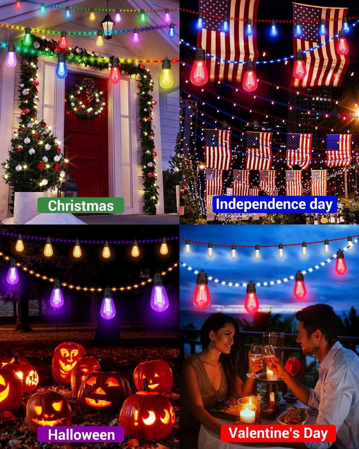 Lightdot 96FT Outdoor Led Patio Lights, Led String Lights with Shatterproof Edison Vitage Bulbs,2200K, Commercial Grade Hanging Light for Patio Cafe Bistro Backyard- ETL Listed