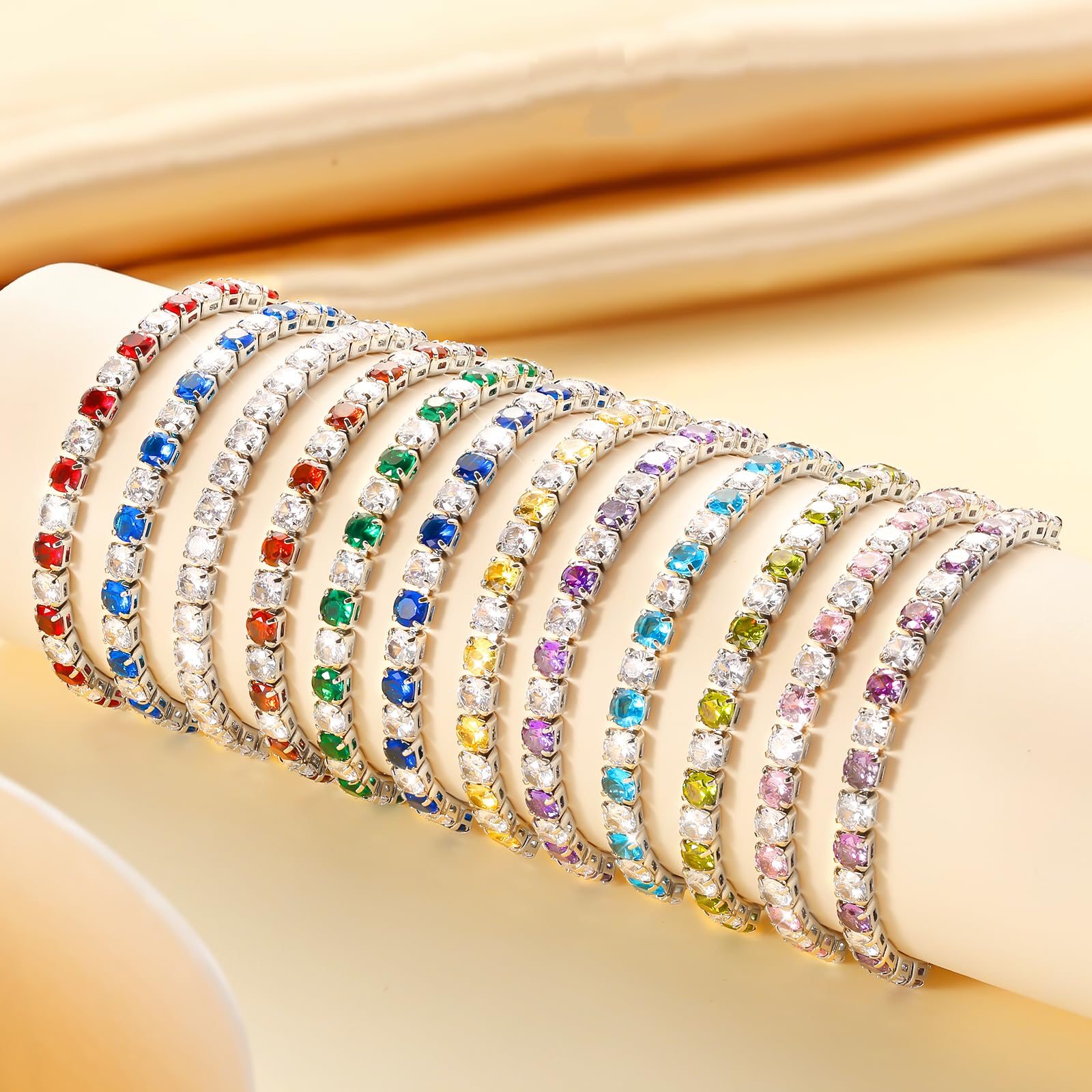 J.Fée Regalo per Lei Regalo Donna, Bracciale Tennis Bracciale Donna Argento 925 con 5A Sparkle Zircone Bracciali Argento Regali per Mamma Amica Lei