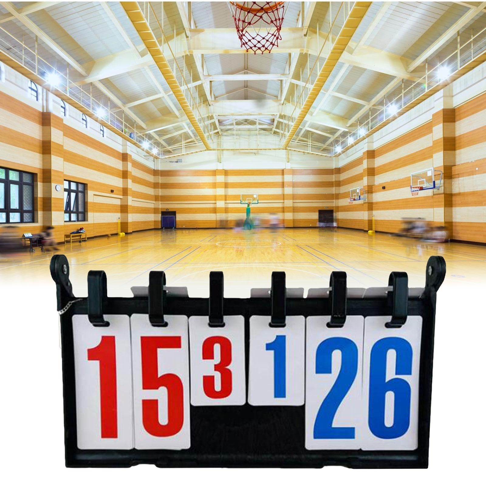 predolo Scoreboard Zählbrett Punktanzeiger Flip Score Board Sport Ergebnisanzeige 6-stellig aus Wasserfestem PP für Indoor Outdoor Spiele 39cmx23cm