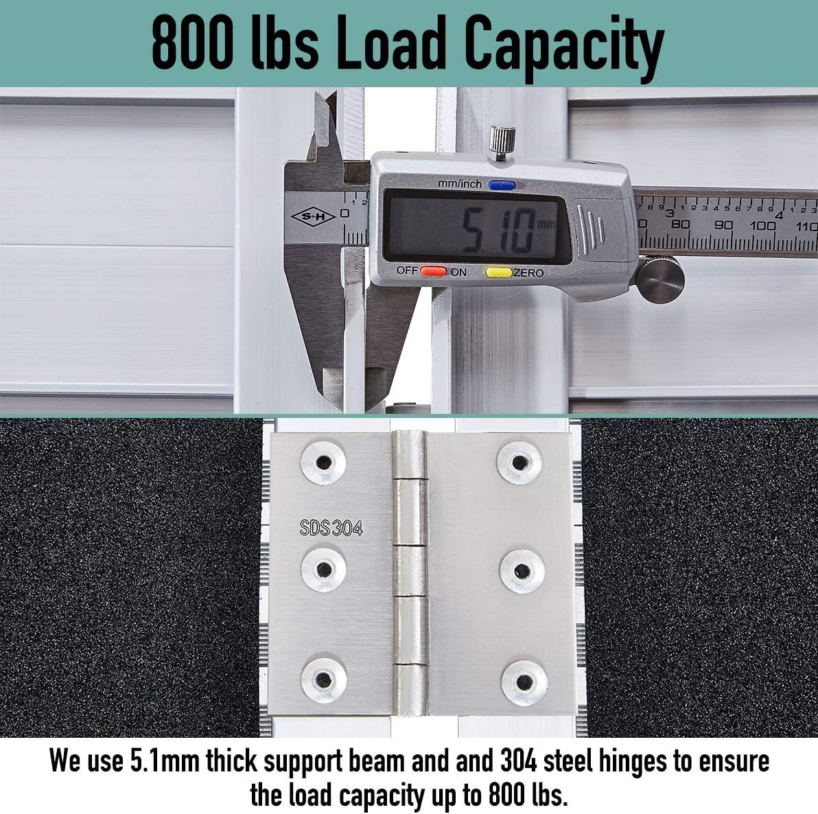 Extra Wide31" Wide, 24" Long, 800 lbs Weight Capacity, Wheelchair Ramp