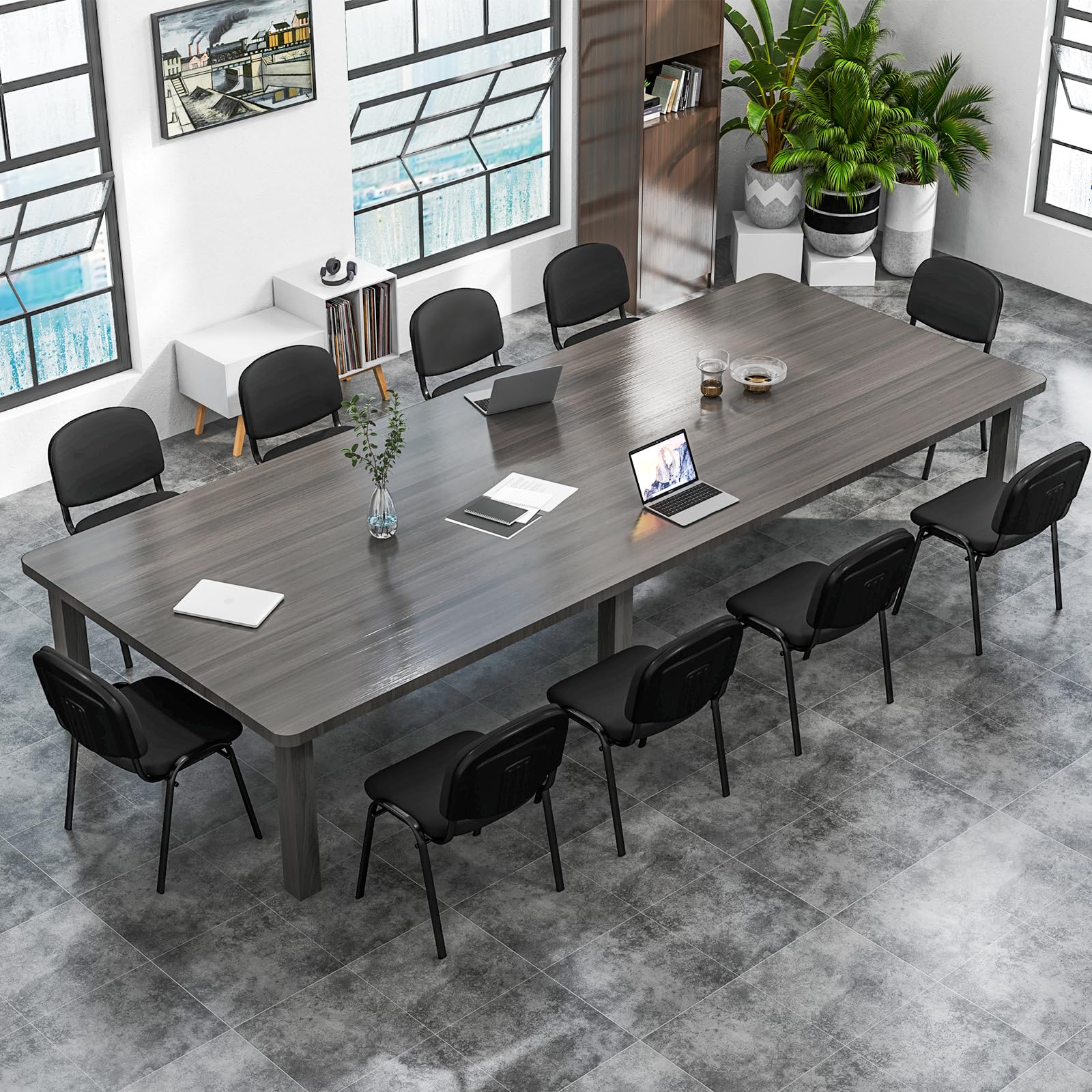 GIANTEX Lot de 5 Chaise Salle d'Attente Empilables, Siège et Dossier Rembourrés, Chaise Visiteur Ergonomique, Cadre en Métal, Charge 150 kg, Patins Antidérapants, pour Salle d'Attente, Bureau, Noir