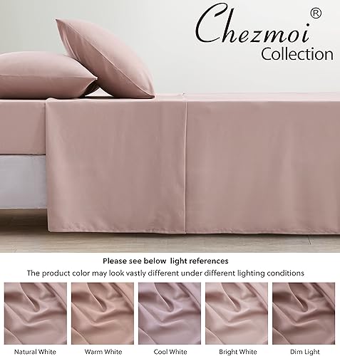 Vista 40 de Chezmoi Collection Juego de sábanas tamaño King lavado a piedra, 4 piezas extrasuaves, transpirables, resistentes a las arrugas y a la decoloración