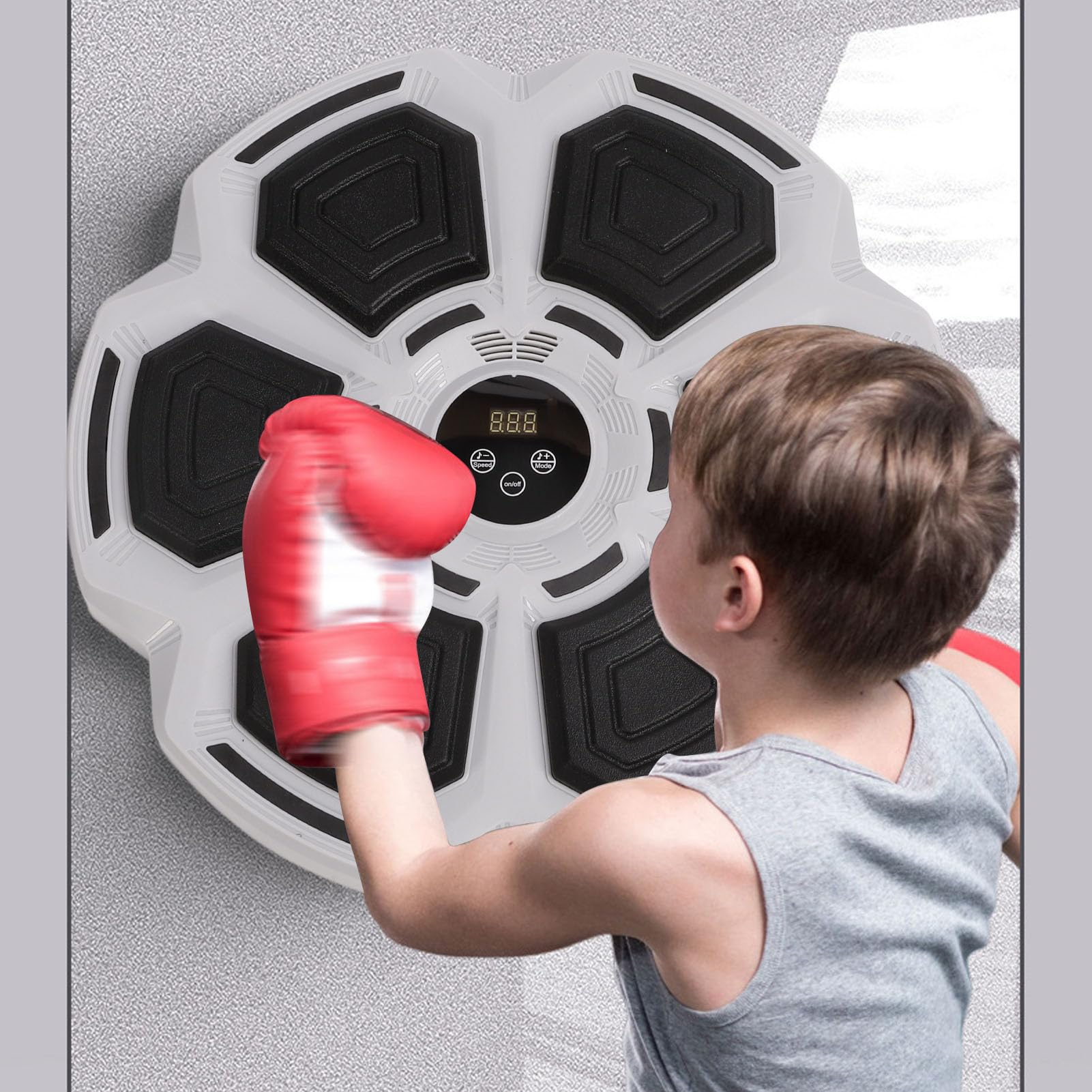 Alomejor Máquina de Boxeo con Música Electrónica, Entrenamiento de Ajustable, Objetivo de Perforación Inteligente para Entrenamiento en Casa, Liberación de Estrés (Adulto)