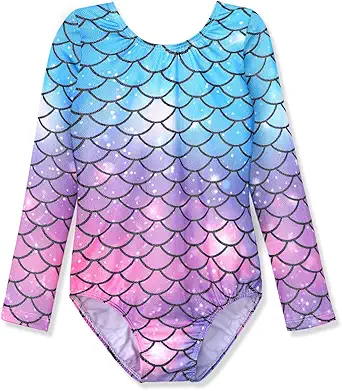 HOZIY Gymnastics Leotards for Girls Unicorn Pink Purple Sparkly Dancewear Activewear Quick Dry