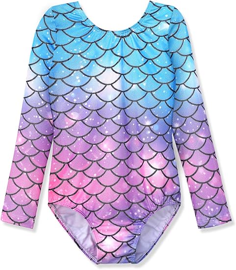 HOZIY Gymnastics Leotards for Girls Unicorn Pink Purple Sparkly Dancewear Activewear Quick Dry
