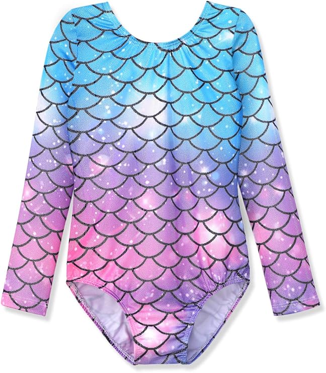 HOZIY Gymnastics Leotards for Girls Unicorn Pink Purple Sparkly Dancewear Activewear Quick Dry