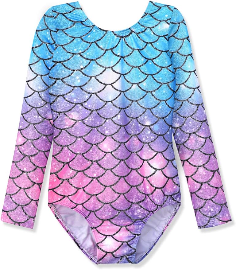 HOZIY Gymnastics Leotards for Girls Unicorn Pink Purple Sparkly Dancewear Activewear Quick Dry