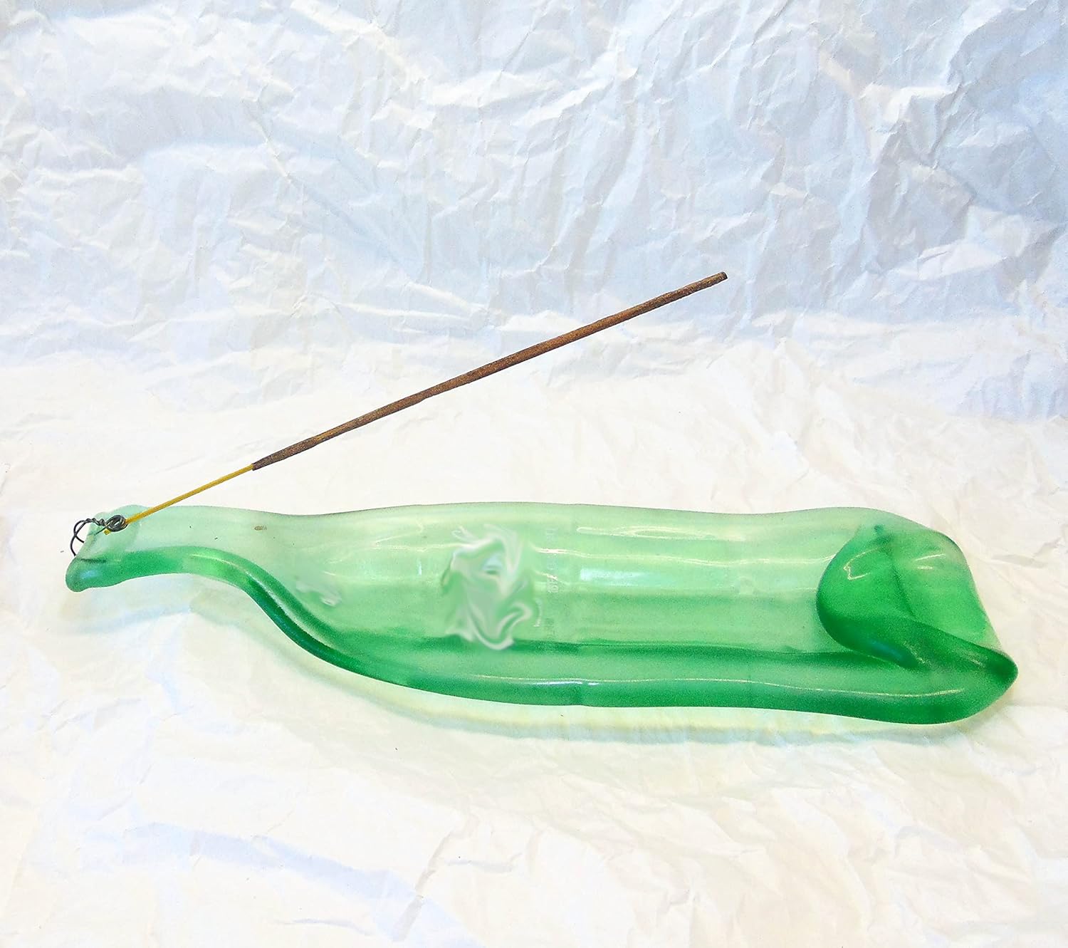 Cobalt Blue Wine Bottle Stick Incense Burner Candle Holder or Serving Platter