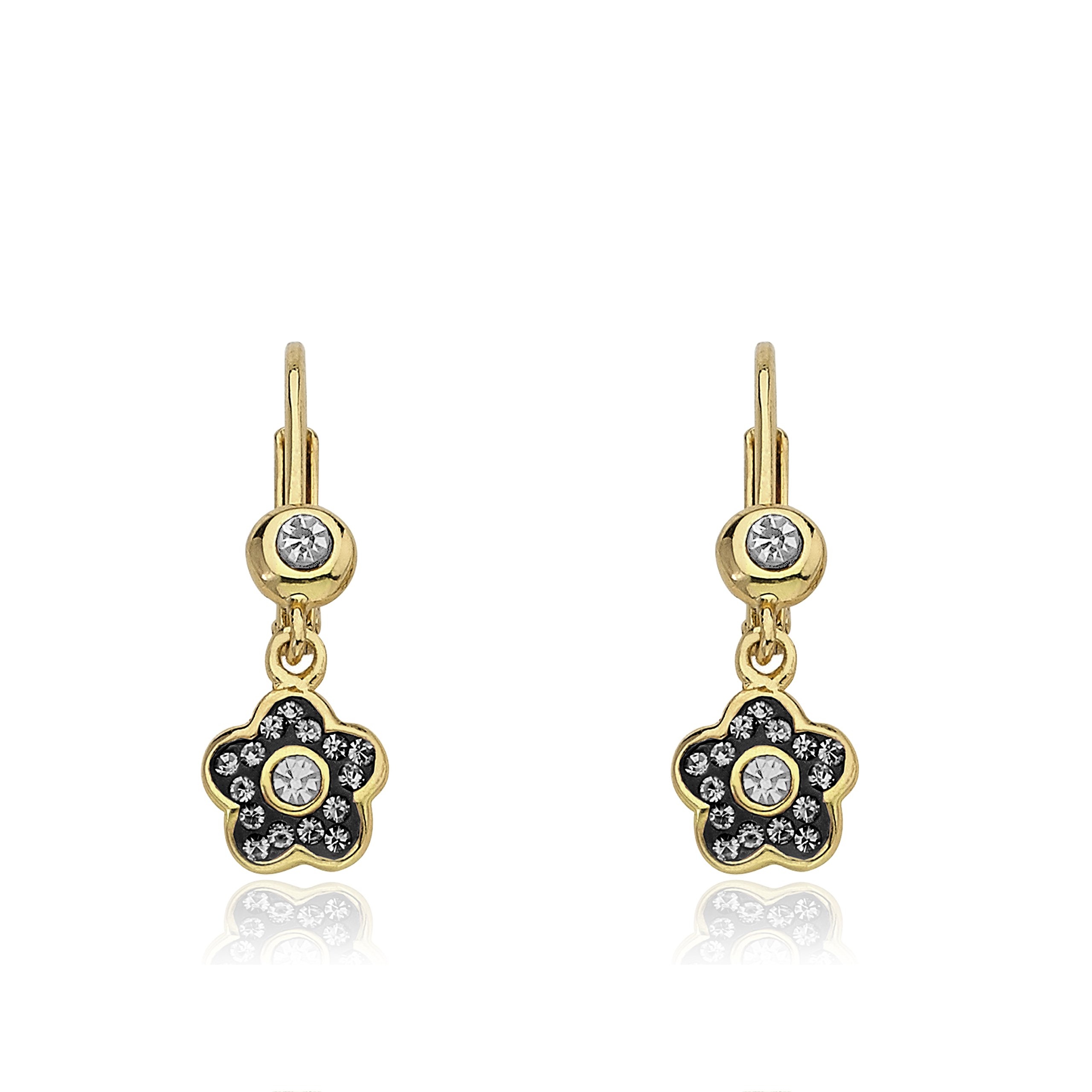 Molly Glitz 14k Gold-Plated Leverback Dangle Earring with Crystals