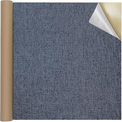 Miniatura 1 de Cinta autoadhesiva de parches de tela de lino de 17.7 x 78.7 pulgadas, kits de reparación de sofá de tela duradera para tapicería, muebles, sofás,