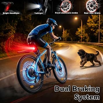 Electric Bike, 1500W Peak Motor Ebikes for Adults, 48V/36V