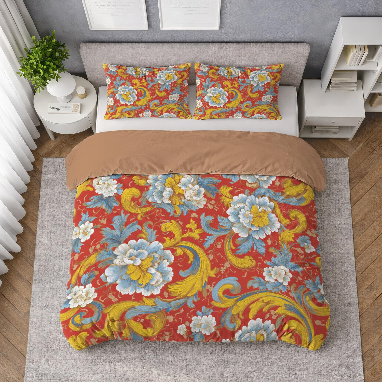 Przytulny i wygodny delikatny w dotyku, zestaw poszewek na kołdrę Super King, nie wymaga prasowania, Easycare SuperSoft, poszewka na kołdrę i poszewka na poduszkę 260 x 218 cm, tradycyjny kwiatowy