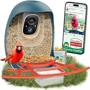 HIXX Smart Bird Feeder with Camera, AI Identify Birds & Auto Capture, 2K HD Live Camera Birdwatching with Color Night Vision for Bird Lovers Gifts (Deep Blue) asin的图片