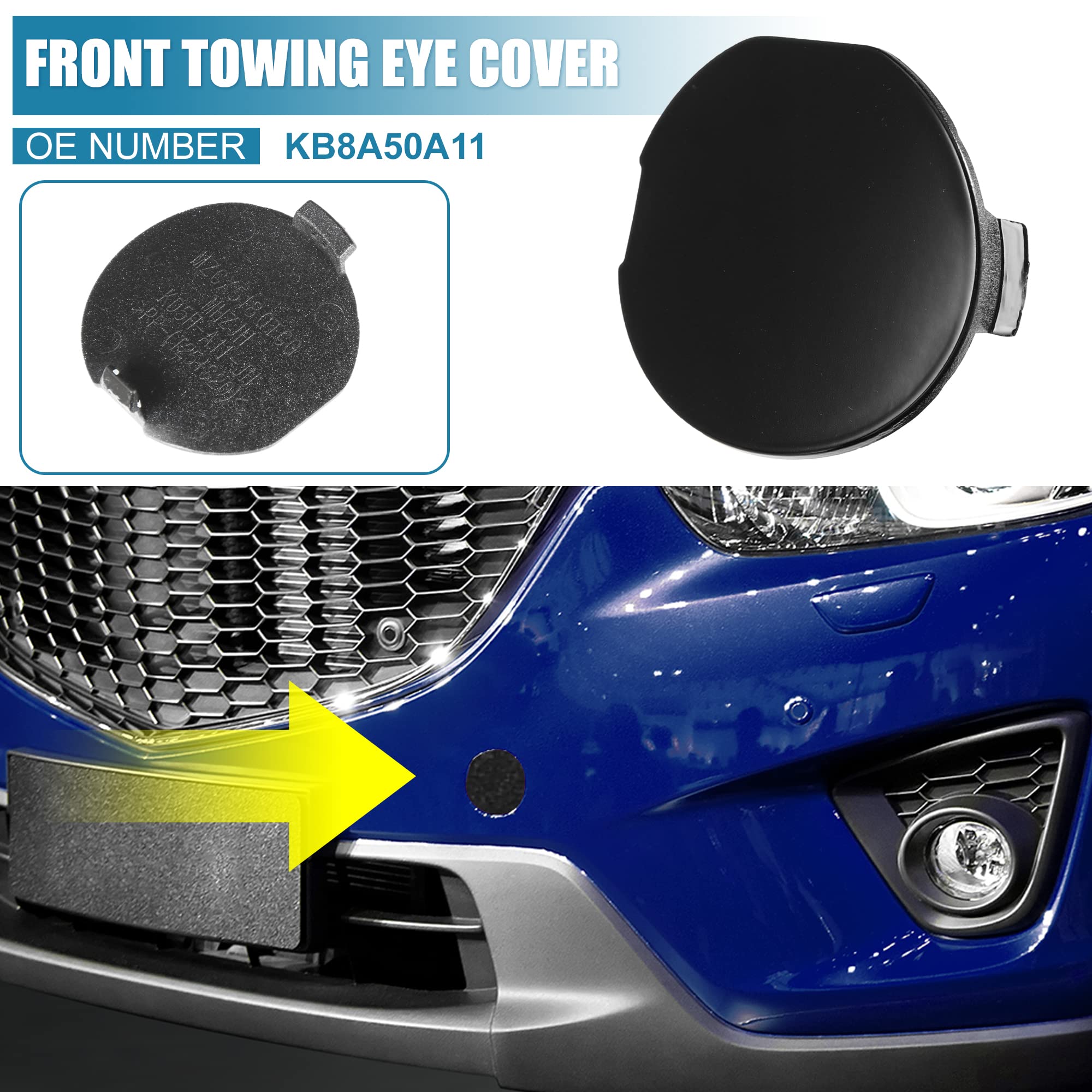 Amazon.com: X AUTOHAUX Car Front Bumper Tow Hook Cover Towing Eye