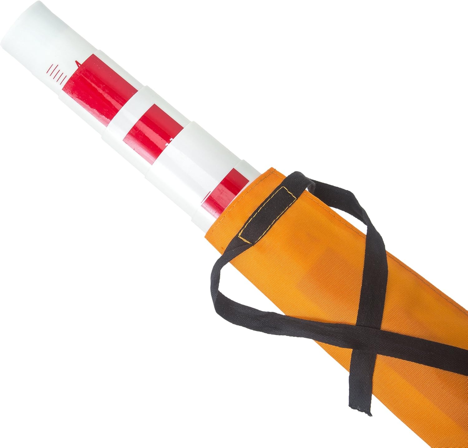 AdirPro Surveyor's Oval Shaped Fiberglass Leveling Rod 25' (Feet/Tenths) With Carrying Bag