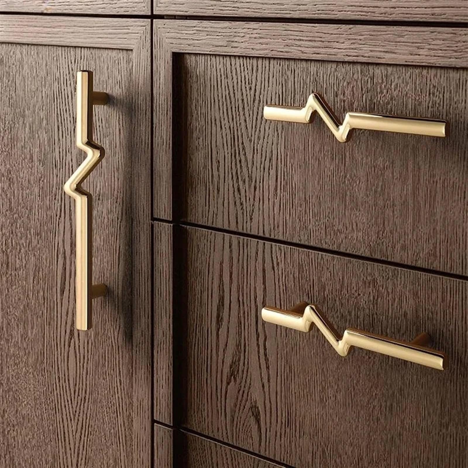 ACLDOYYV Modern Crease Gold Door Handles Kitchen Cabinet Handles Closet Wardrobe Drawer Knobs Bathroom Furniture Hardware Dresser Knobs 1Pcs (Color : Black 96mm)