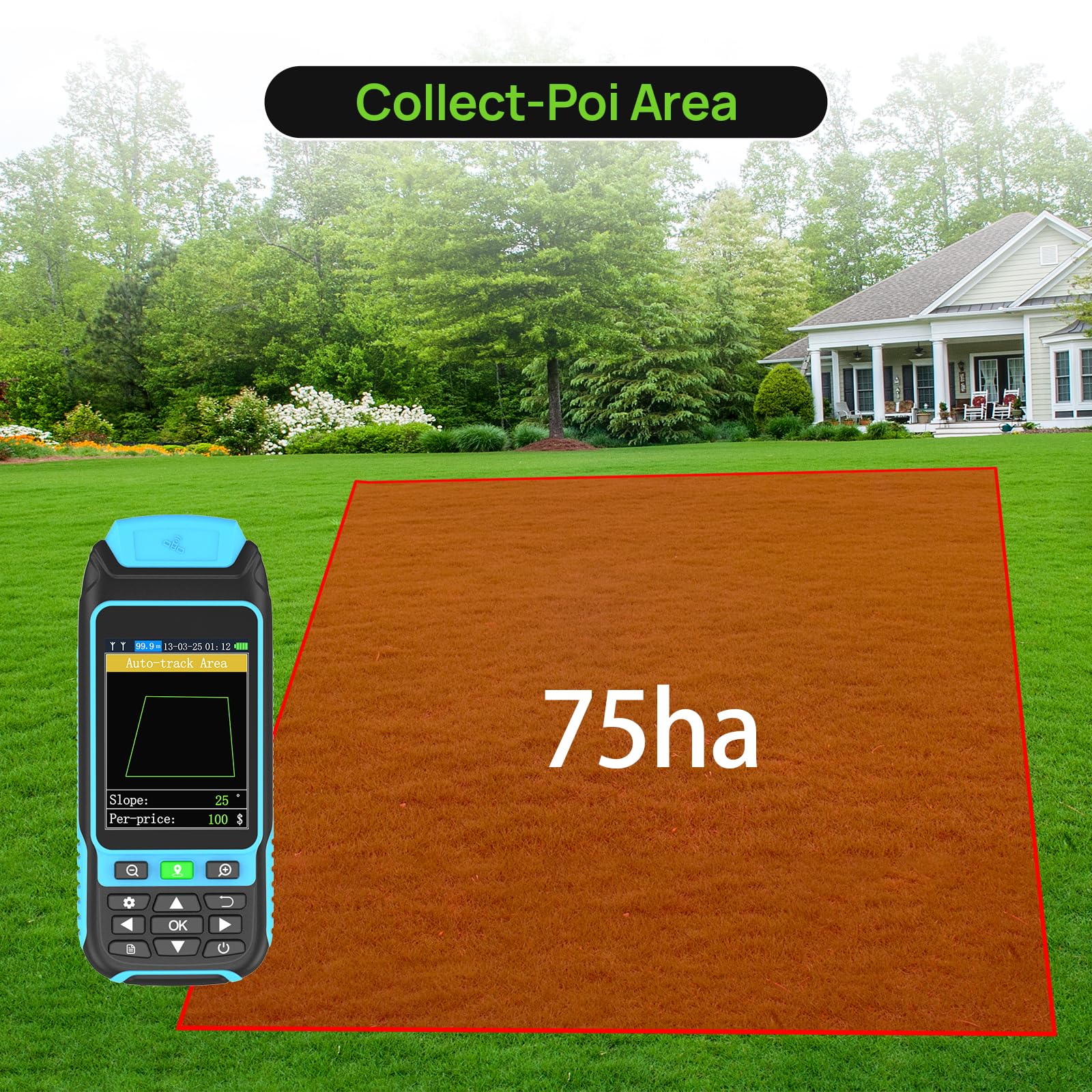 Attrezzatura di Rilevamento GPS Portatile, Attrezzatura di Rilevamento Terreno Robusta e Ad Alta Precisione per Terreno Montuoso, Terreno Agricolo, Foresta, Ranch, Miniera, Lago