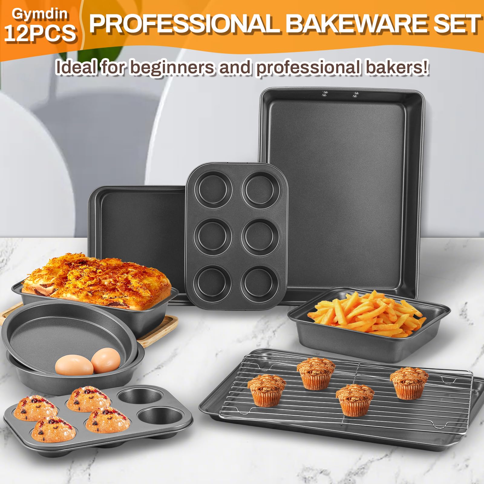 Gymdin 12-Piece Nonstick Bakeware Set - FREE SHIPPING -4