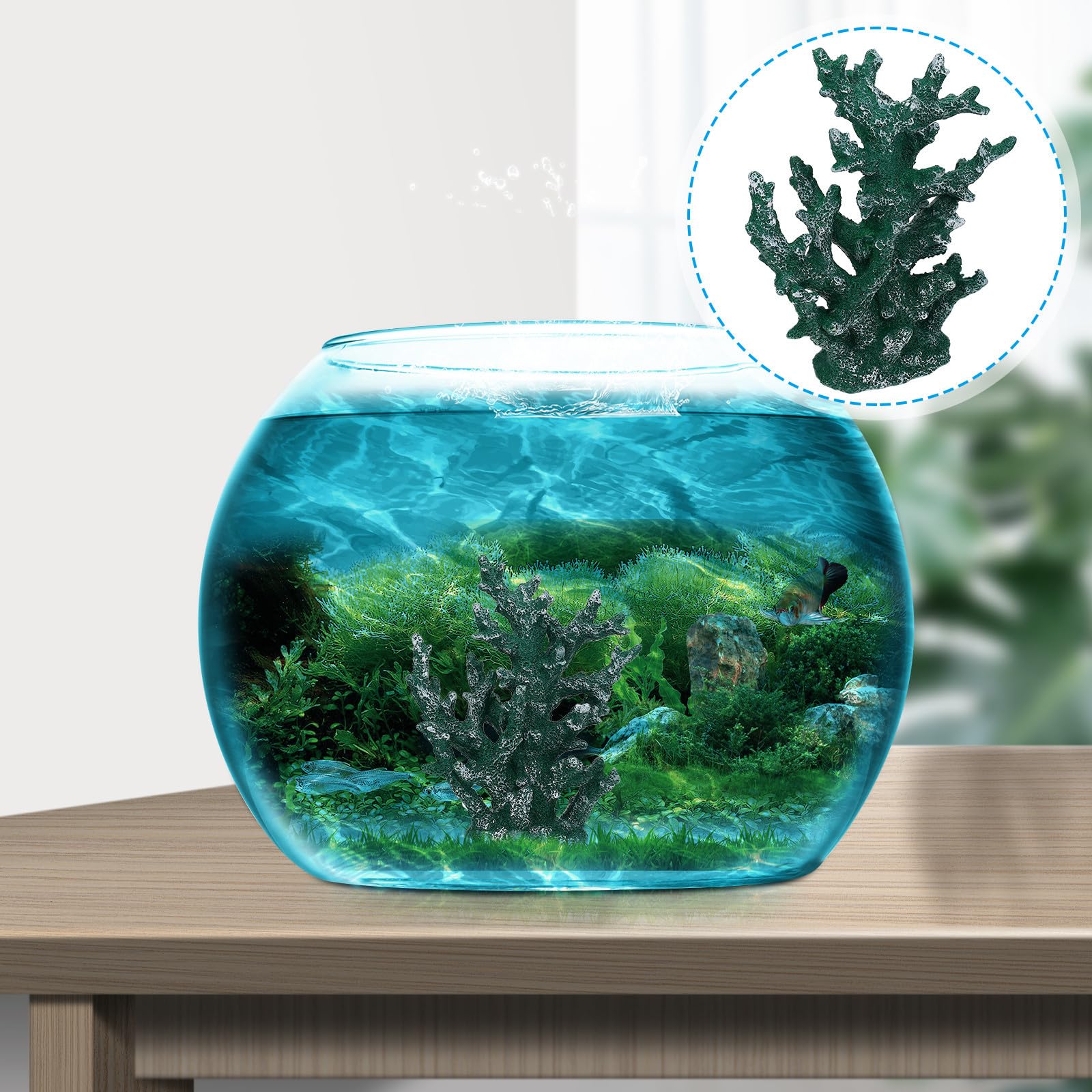 Coral Artificial Decorativo de Resina Estilo Mediterráneo para Acuario