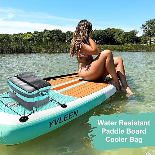 Miniatura 7 de YVLEEN Enfriador de tabla de remo impermeable, enfriador de SUP, material de PVC duradero, bolsa de cubierta con bolsillo superior de malla, correas
