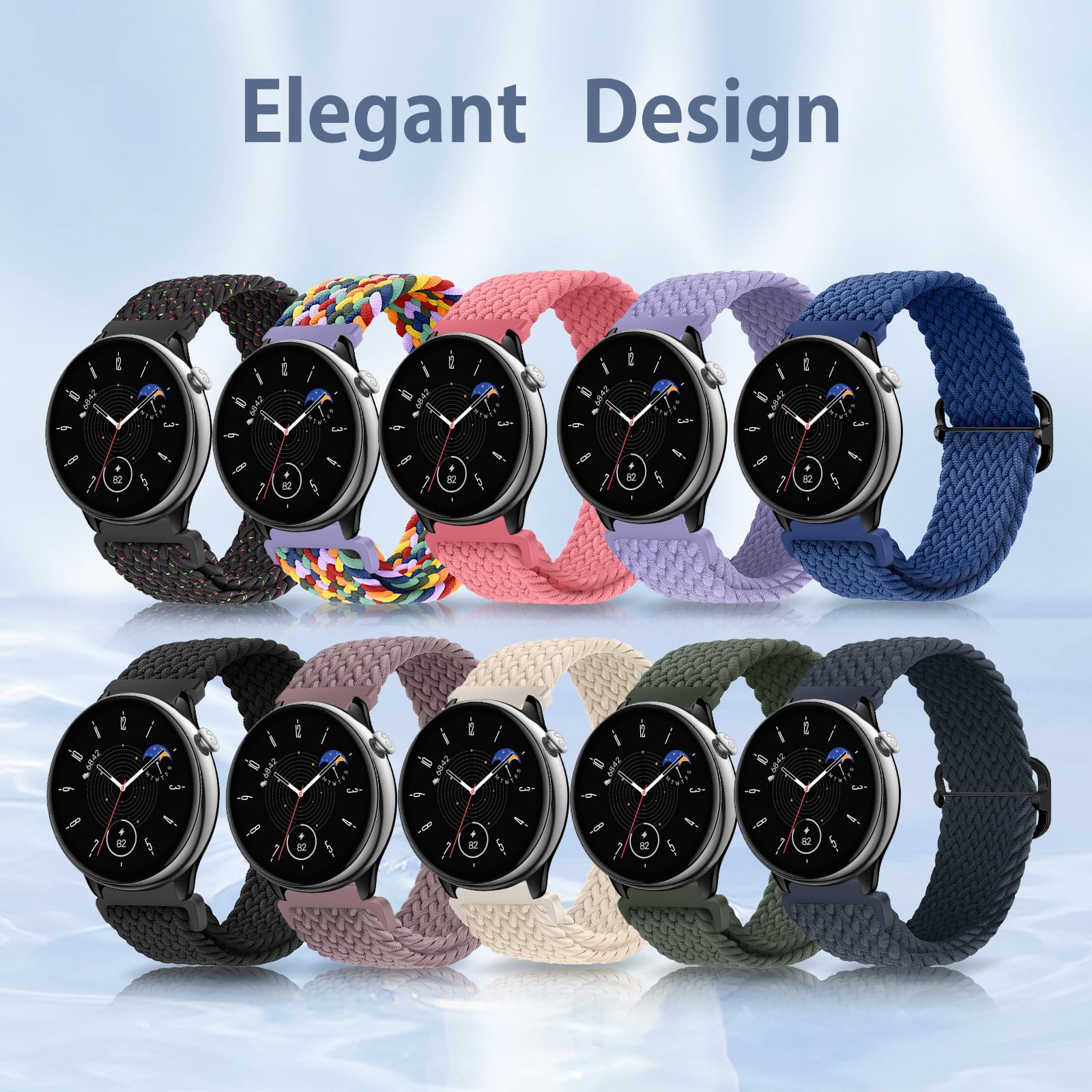 ZoRoll 3 Pezzi 20mm Cinturino per Amazfit Active 2/Active/GTR Mini/GTS 4 Mini/GTS 4/GTS 3/GTS 2e/GTS 2 Mini, Nylon Ricambio Bracciale per Amazfit GTR 42mm/Bip/Bip lite - Rosa Chiaro+Viola+Rosa Scuro