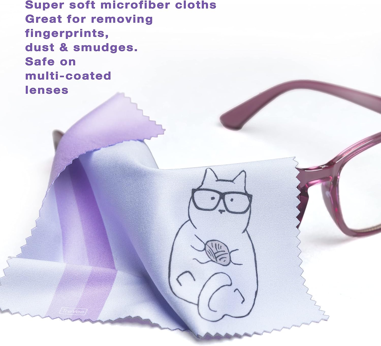 Cute Kitty Cat Design Multicolor Microfiber Cleaning Cloths for Cleaning