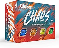 Wilson 2024 Chaos Golf Balls - 24 Multicolor 2-Layer Surlyn Cover Balls for Fun, Durable Play