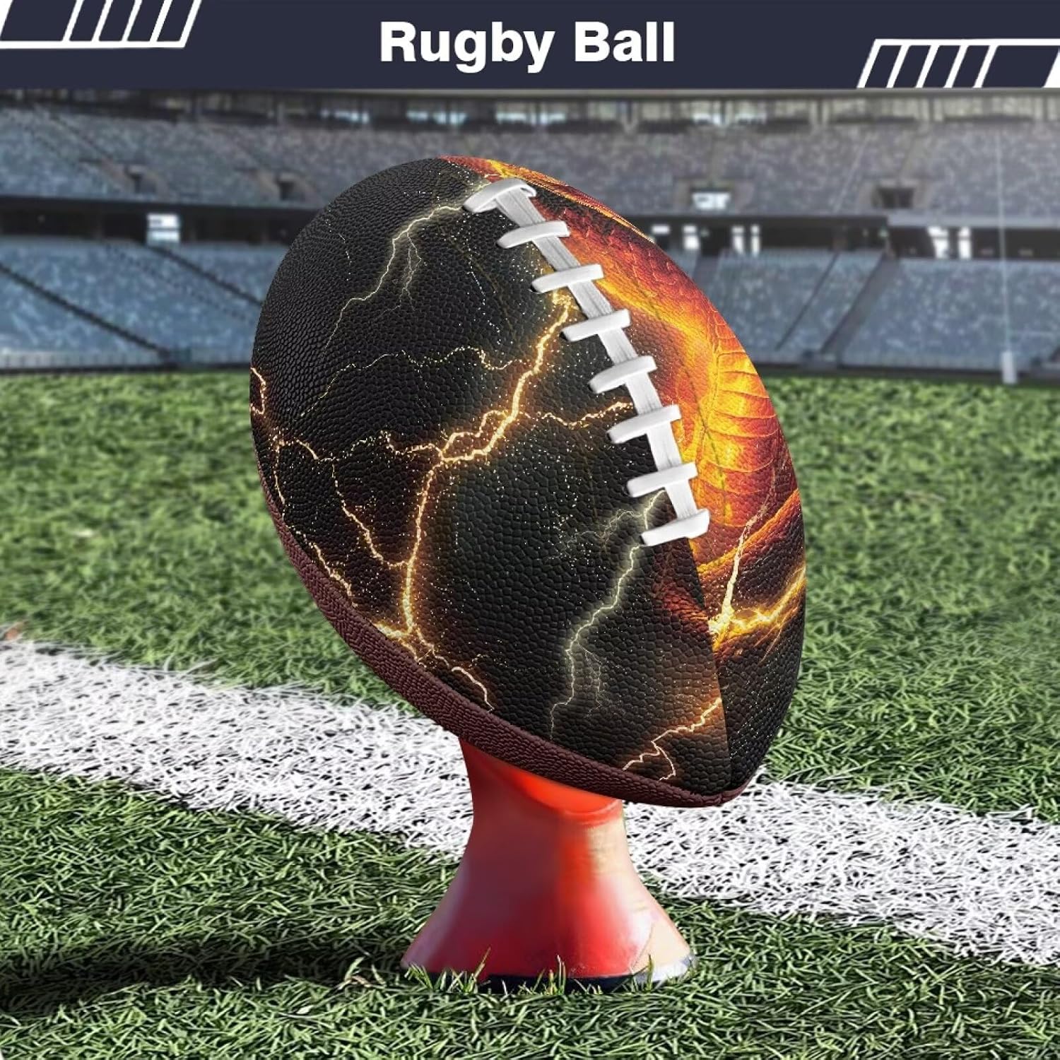 Custom Personalized American Footballs Rugby Balls Official Size 5 PU Leather HD Printed Designs for Adults Team Coaches Game Day Championship Gift Players Fans Souvenir Memorabilia