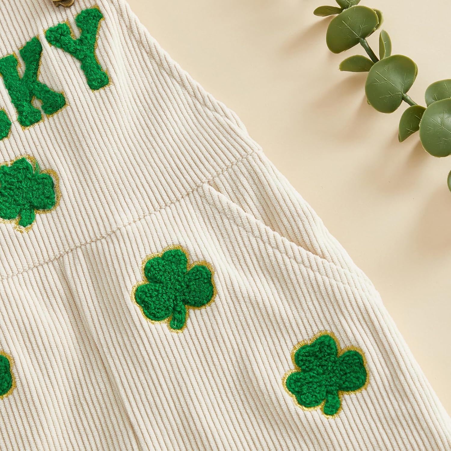 Yccutest Boys Girls St Patricks Overalls Toddler Girl St Patricks Day Outfit Boy Suspender Jumpsuit Corduroy Overall Shorts - Image 5