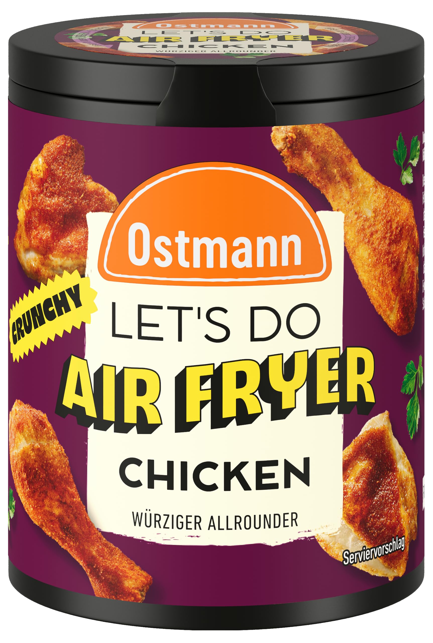 Ostmann Gewürze - Let's Do Airfryer Chicken Gewürz | Gewürzmischung mit Paniermehl für einen würzig-knusprige Panade | Für Hähnchen aus der Heißluftfritteuse | 70 g in recyclebarer Metalldose