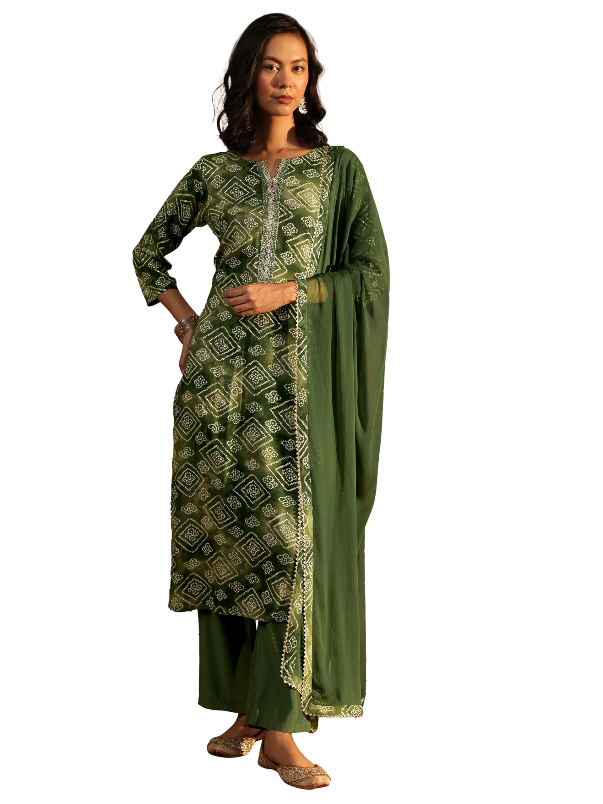 Printed Rayon Straight Kurta With Trouser and Dupatta-image-8