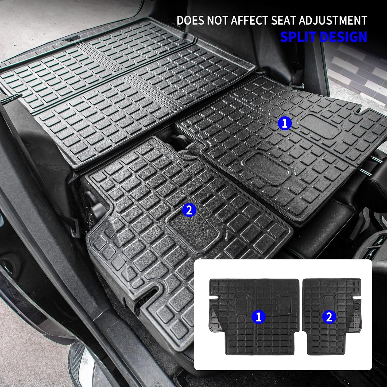 Rongtaod Cargo Mat Compatible with 2018-2024 Chevrolet Equinox GMC Terrain Trunk Mat Cargo Mat Cargo Liner Back Seat Cover Protector 2023 Chevy Equinox Accessories (Backrest Mats+Trunk Mats)