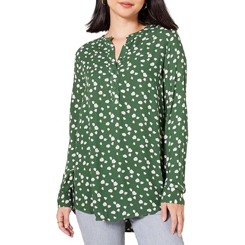 Amazon Essentials Women's Long-Sleeve Relaxed Fit Popover Blouse, Collared Business Casual Work Shirt
