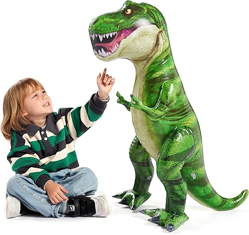 JOYIN Dinosaurio T-Rex inflable de 37 pulgadas para decoraciones de fiesta, juguete inflable de tiranosaurio Rex, regalo de fiesta de cumpleaños de