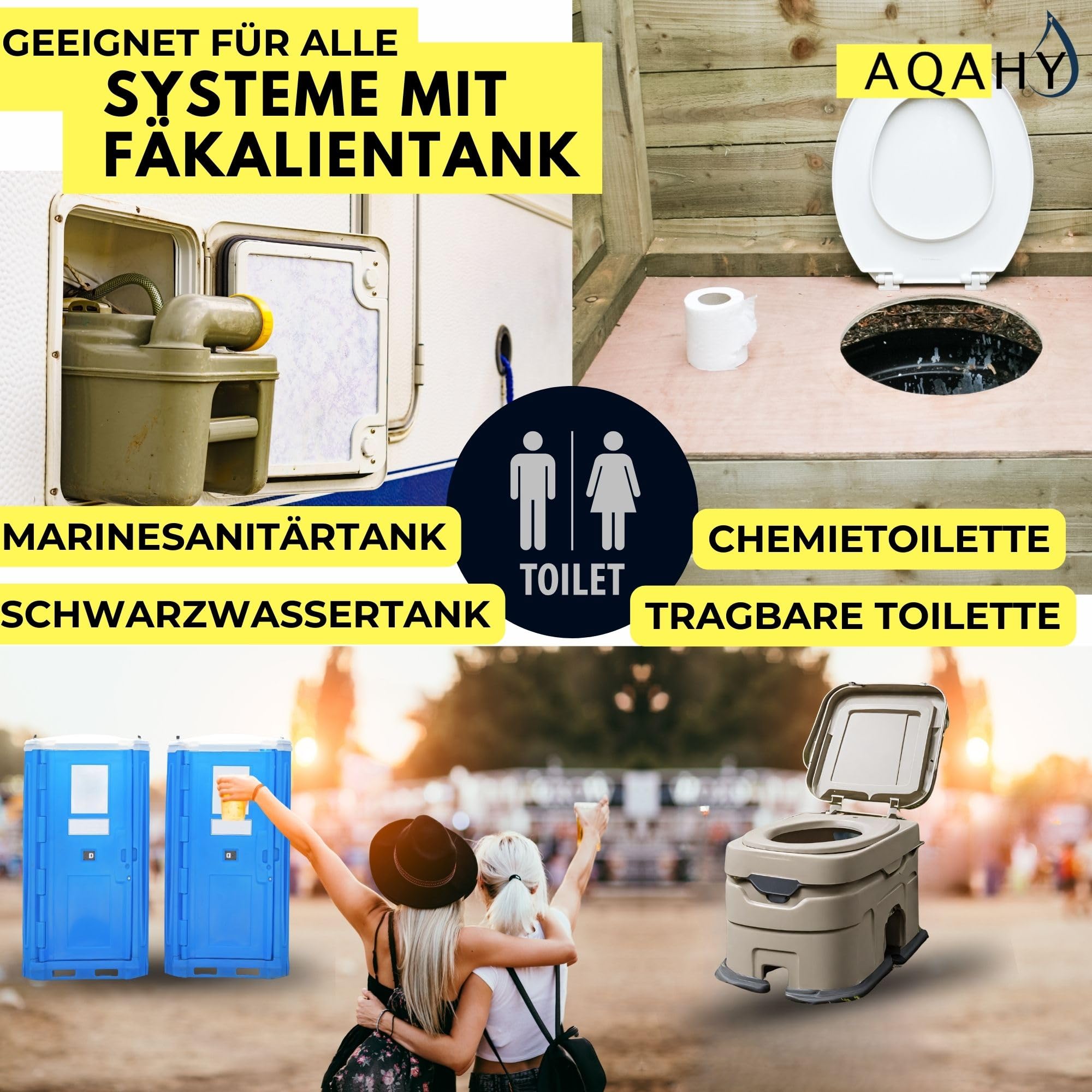 Bio Camping Toiletten Zusatz - WC Drops - Chemietoilette Tabs entfernt unangenehme Gerüche - made in DE (eco pro - bublegum - 15Tabs)