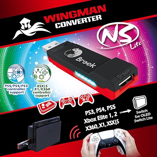 Miniatura 2 de Brook Wingman NS Lite - Compatible con Xb Series XSOne360, PS5PS4PS3, Xb Elite 12, controladores Switch Pro en Switch y consola de juegos PC