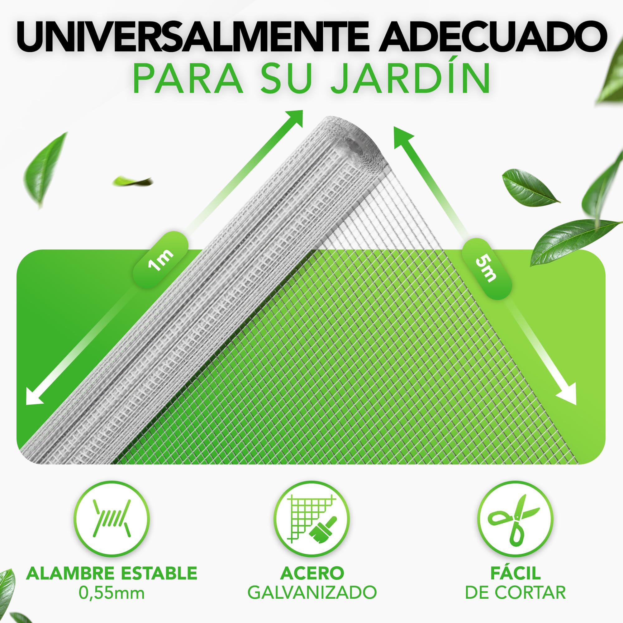 LAINFELD Rejilla de Alambre de Malla Fina | 5 x 1 Metro | Rejilla para roedores para bancales Altos con Malla de 6,3 mm | Alambre para Conejos para aviarios