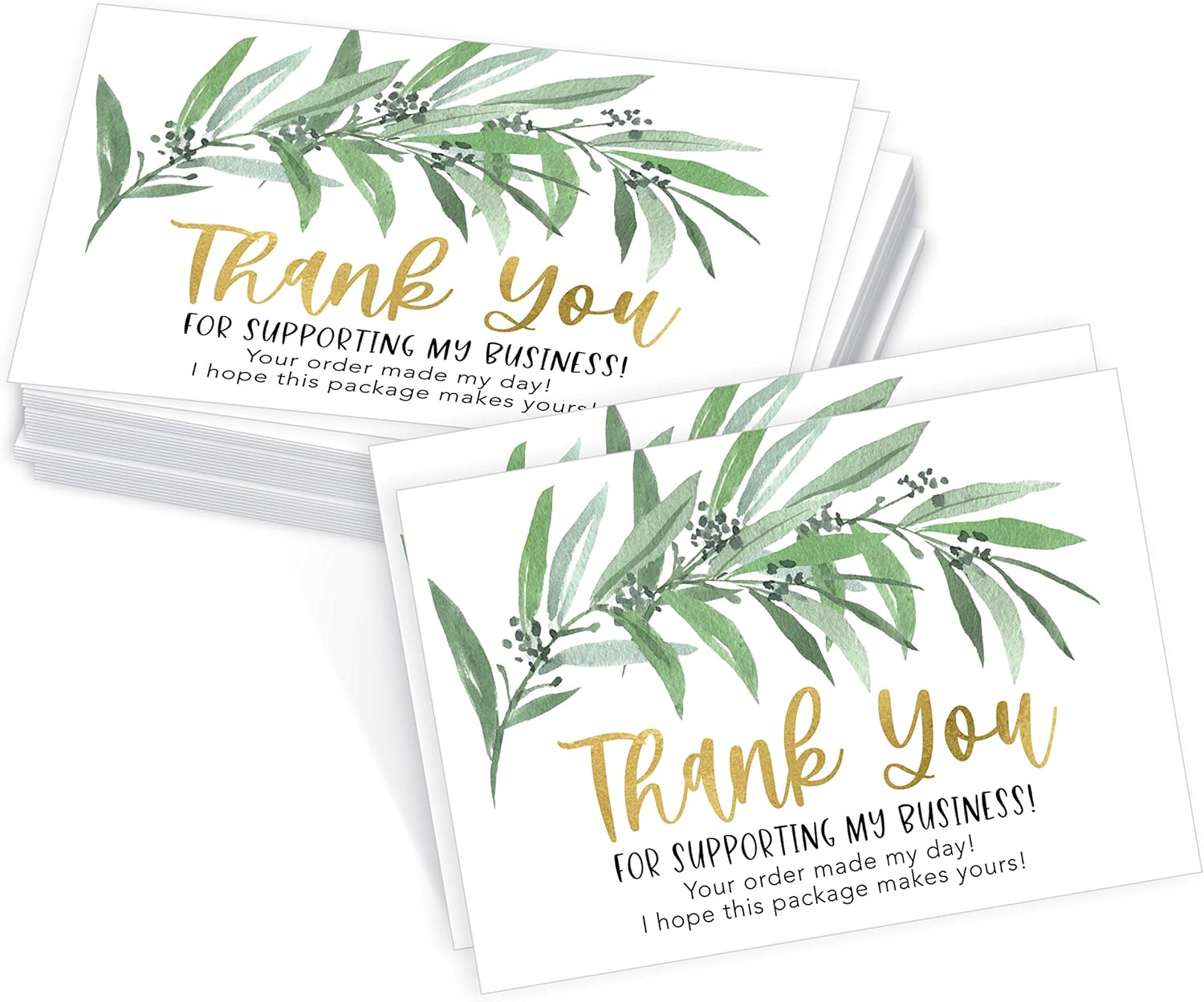 25 Greenery Geo Business Thank You Cards Amazon.co.uk Stationery