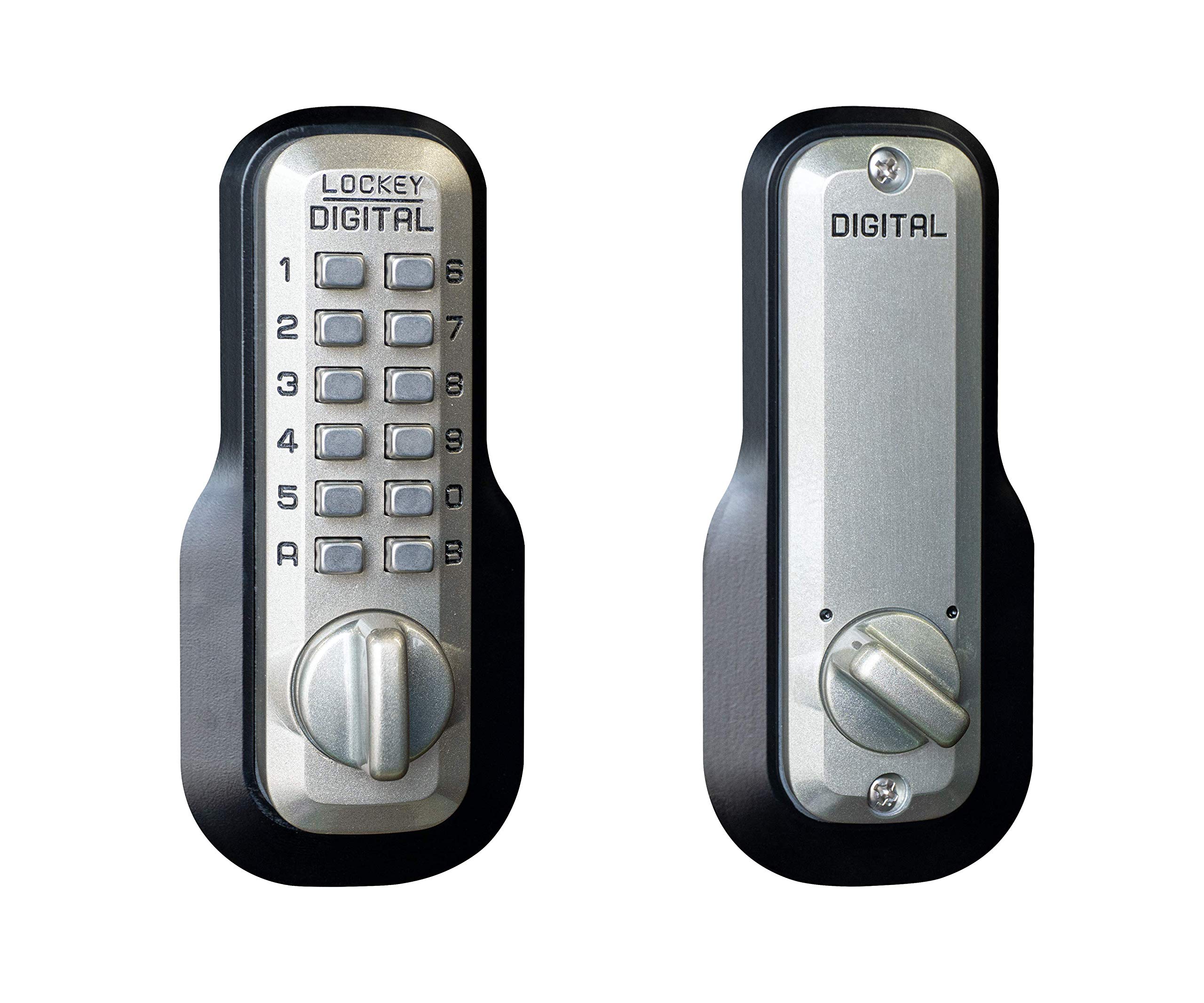 - Single Cylinder Keyless Electronic Deadbolt Finish: Satin Nickel Brass