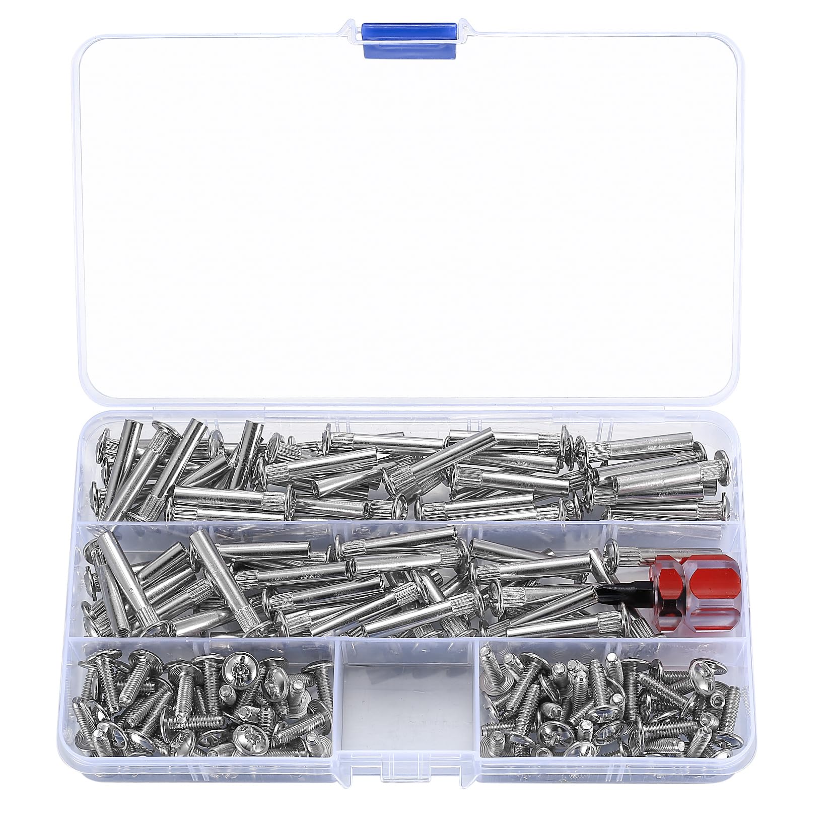150 Pcs M4 Cupboard Joining Bolts - 75 Binding Screws, 75 Connecting Sleeves, 31-40 mm Post Furniture Bolts for Cupboard Cabinet