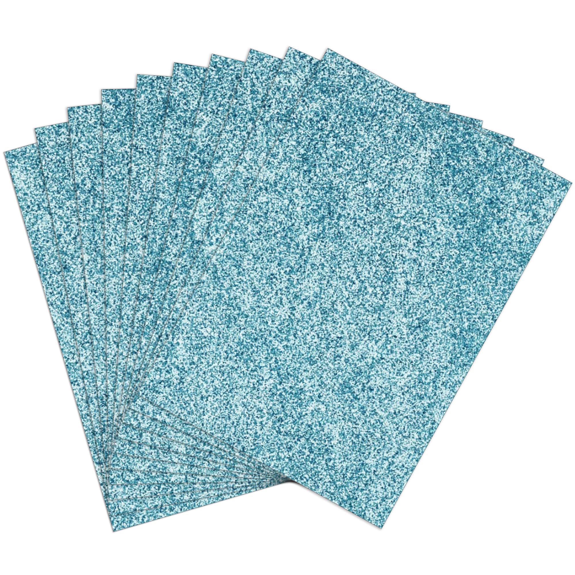 20-Pack A4 Baby Blue Glitter Card 350gsm by Blitz Craft, Extra Thick Double Sided Non Shed Glitter Cardstock for Cricut, Cake Toppers, Scrapbooking, Wedding Invitations & DIY Craft Paper Projects