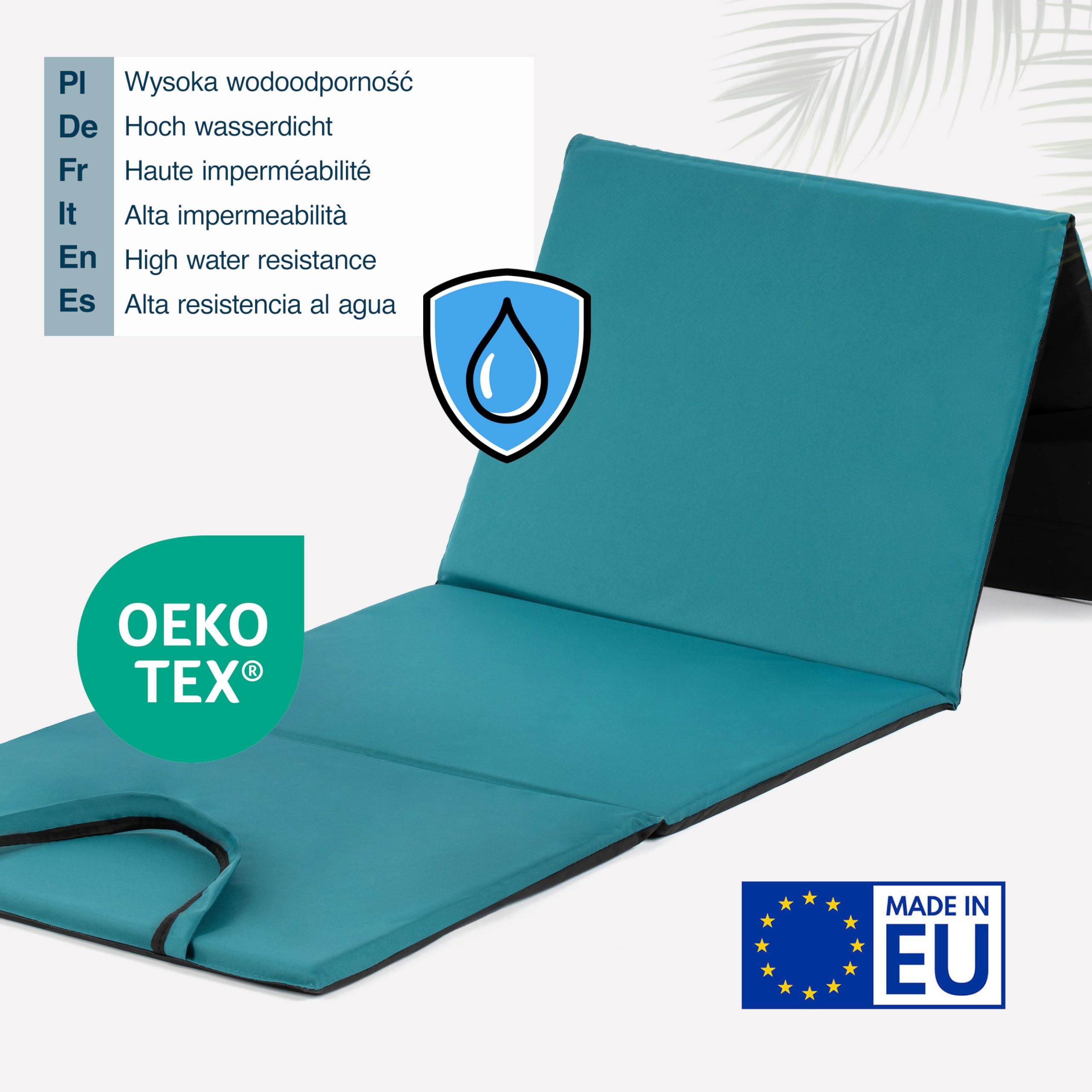 Tapis de Plage Pliable rembourré 200x62 cm Marine, Matelas