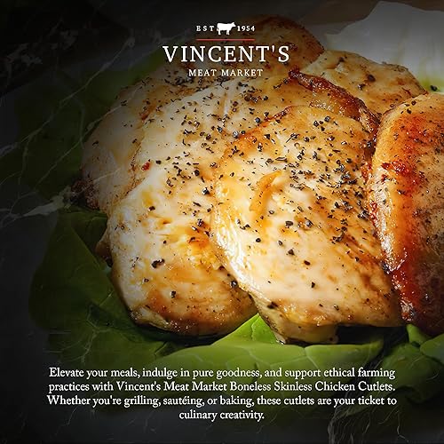 Miniatura 7 de Vincent's Meat Market Chuletas de pollo, totalmente naturales, de primera calidad, sin hueso, sin piel, gruesas, 8 libras (4 paquetes de 2 libras)