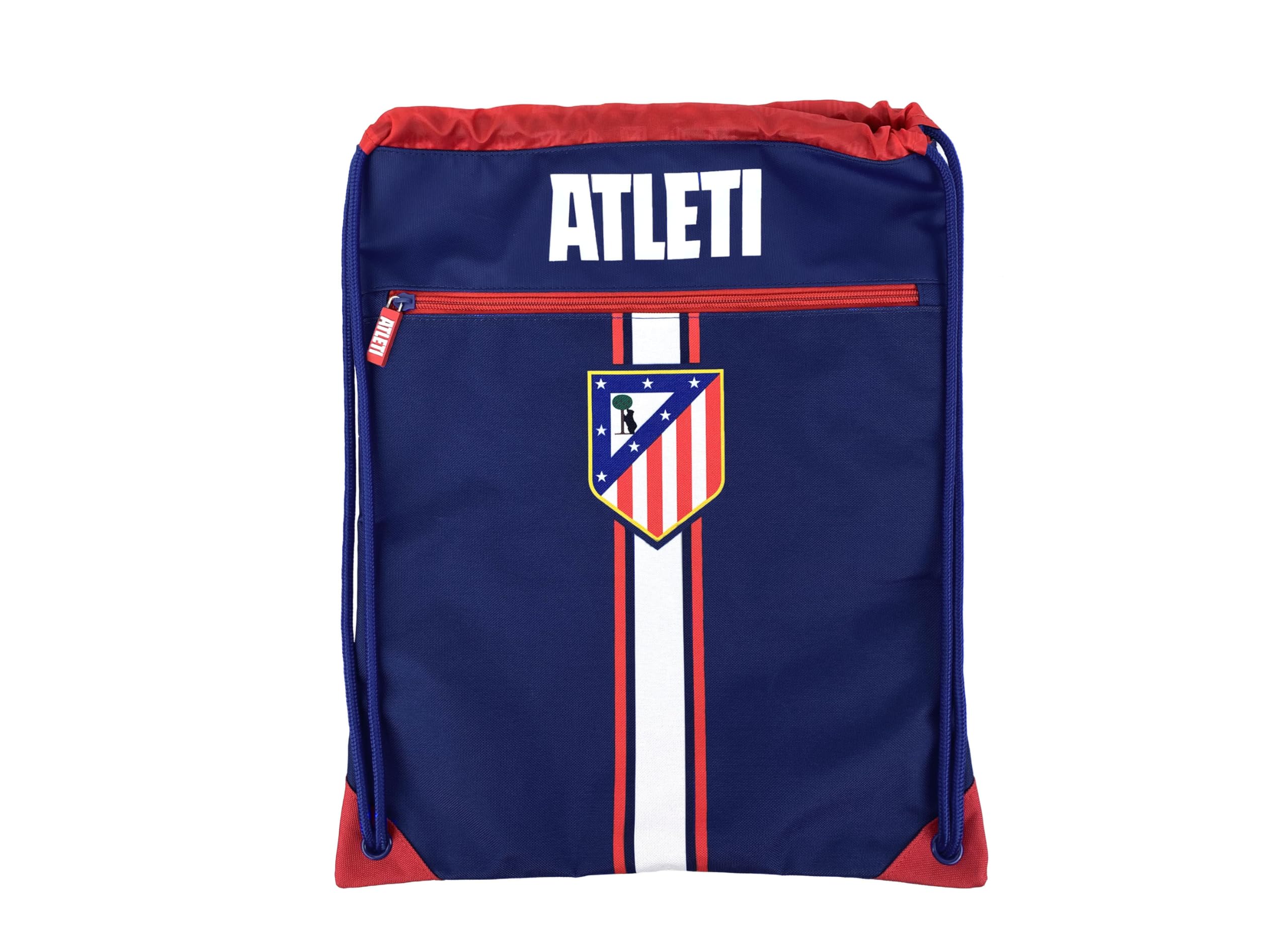 CyP Brands- Atlético de Madrid, Mochila, Mochila saco, Bolsa con cuerdas, Extraescolares, Color Azul, Producto Oficial