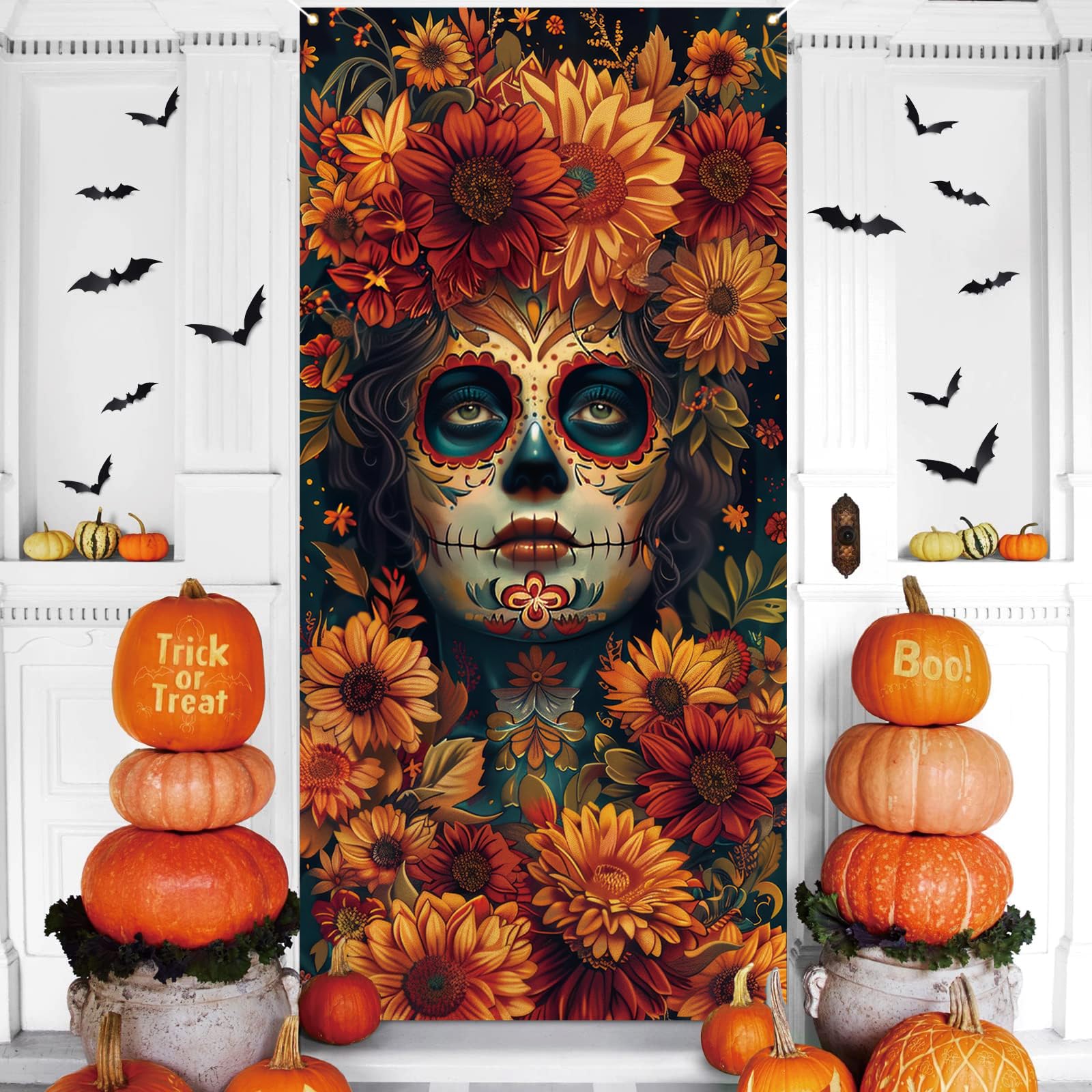 Snapklik.com : Dia De Los Muertos Door Cover Day Of The Dead Porch Sign ...