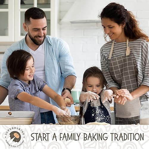 Miniatura 7 de Superbaking Banneton - Juego de cestas a prueba de pan, ovalada de 10 pulgadas, cesta a prueba de masa madre para suministros de herramientas para