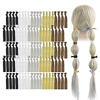 Vista 27 de MEEDEE Paquete de 100 unidades de lazos para el cabello de cinta blanca sin arrugas y suaves con nudo - Sin daños, sin dolor, sin causar arrugas